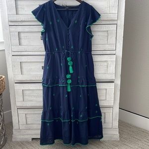 Adorable J. Crew Cotton Flounce-Skirt Dress